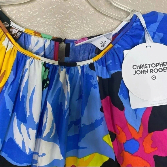 *SALE* Floral Puff Sleeve Colorful Dress Christopher John Rogers x Target NEW XS - Picture 3 of 6